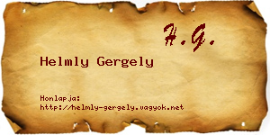 Helmly Gergely névjegykártya